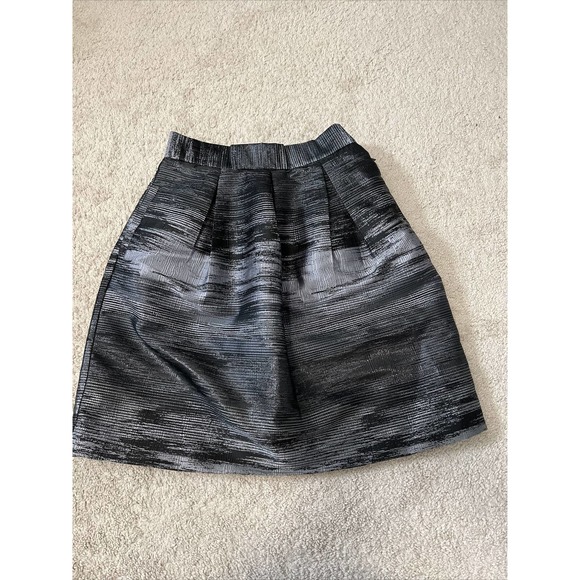 Simply Styled Petite Metallic Black And Gray Pockets Pleated Front Skirt Size MP - Picture 2 of 9